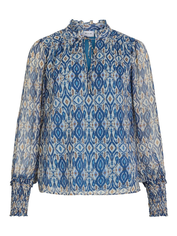 Visefina L/s Top #2 - Blauw Dessin