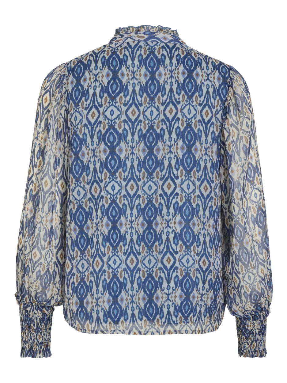 Visefina L/s Top #2 - Blauw Dessin