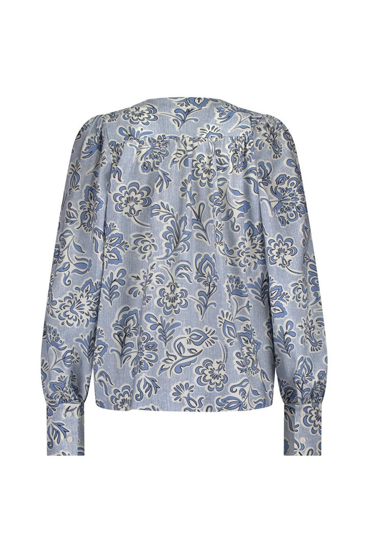 Emmarie Denim Flower Top - Blauw Dessin