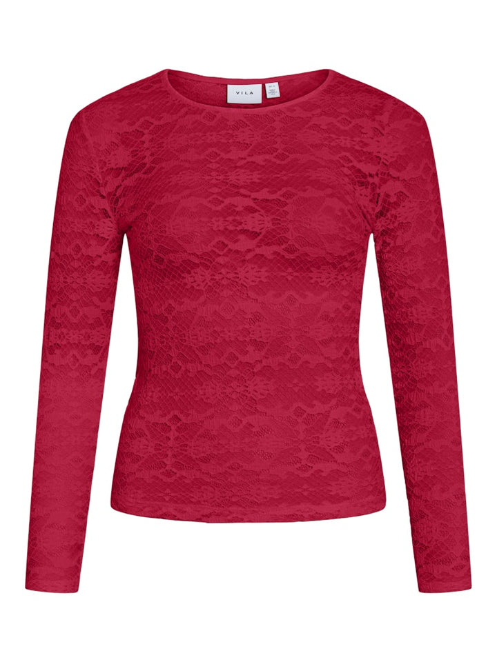 Vivelina L/s Lace Top - Rood