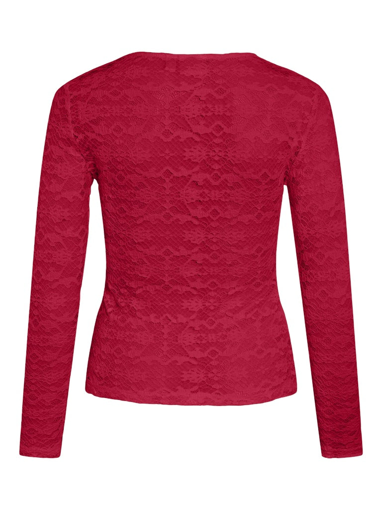 Vivelina L/s Lace Top - Rood