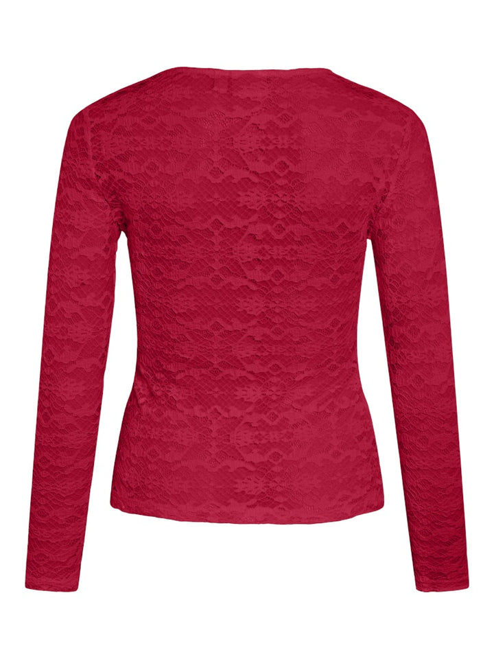 Vivelina L/s Lace Top - Rood