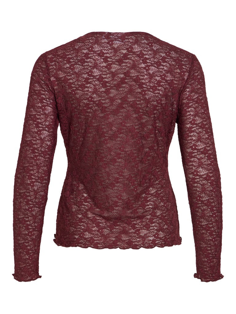 Vifay O-neck L/s Top - Noos - Bordeaux
