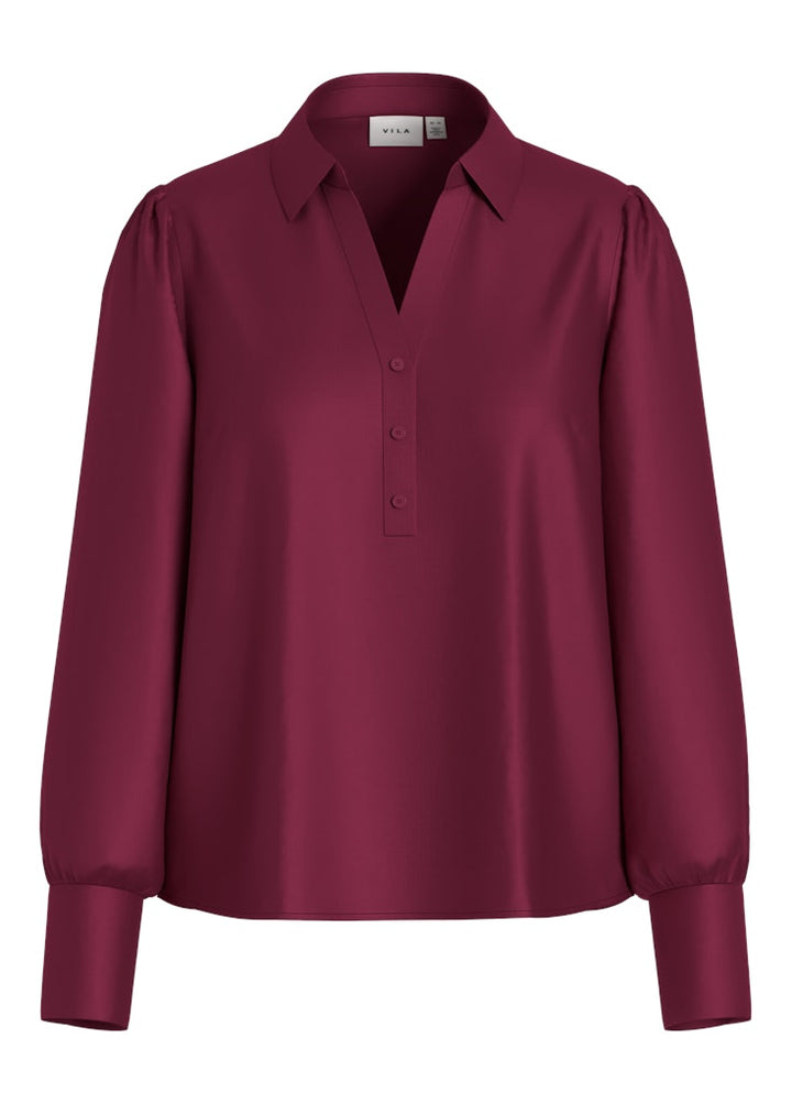 Vienna Ravenna Ls V-neck Top - Fuchsia