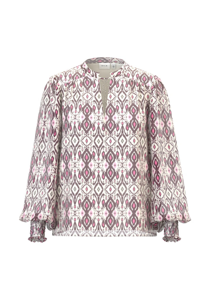Visefina L/s Top / Lc - Paars Dessin