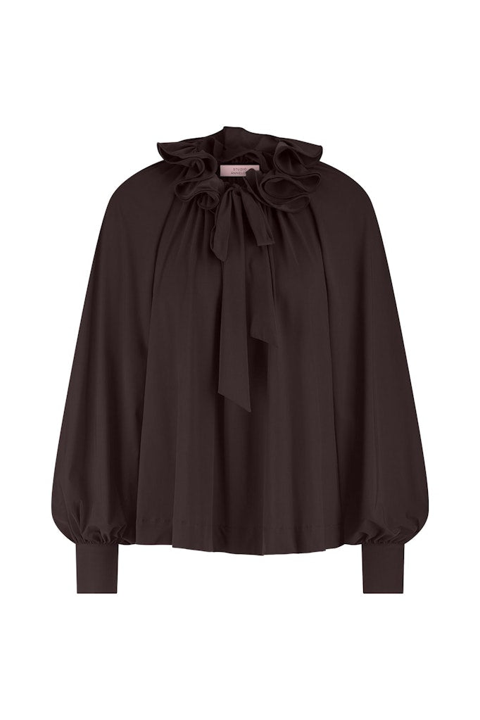 Palmer Ruffle Blouse - Bruin