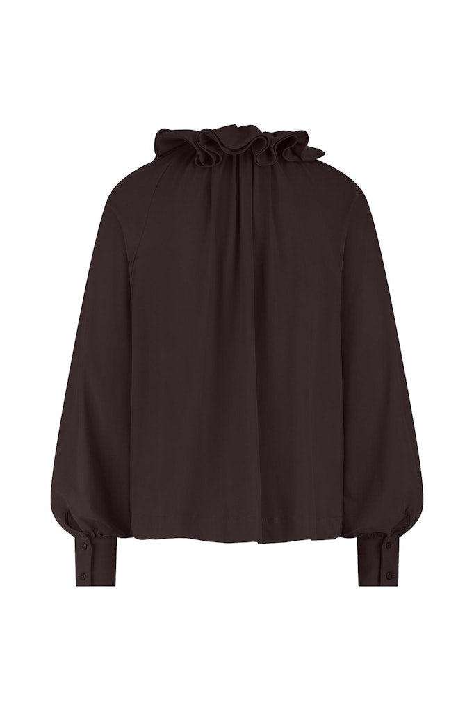 Palmer Ruffle Blouse - Bruin
