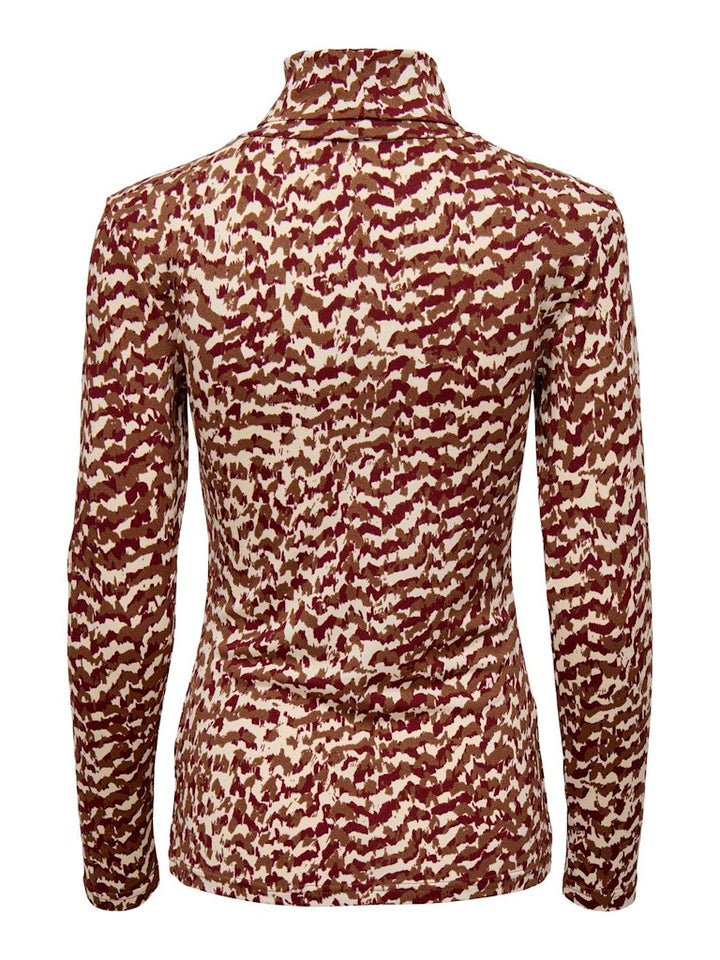 Jdyfaith L/s Highneck Top Jrs - Bruin Dessin