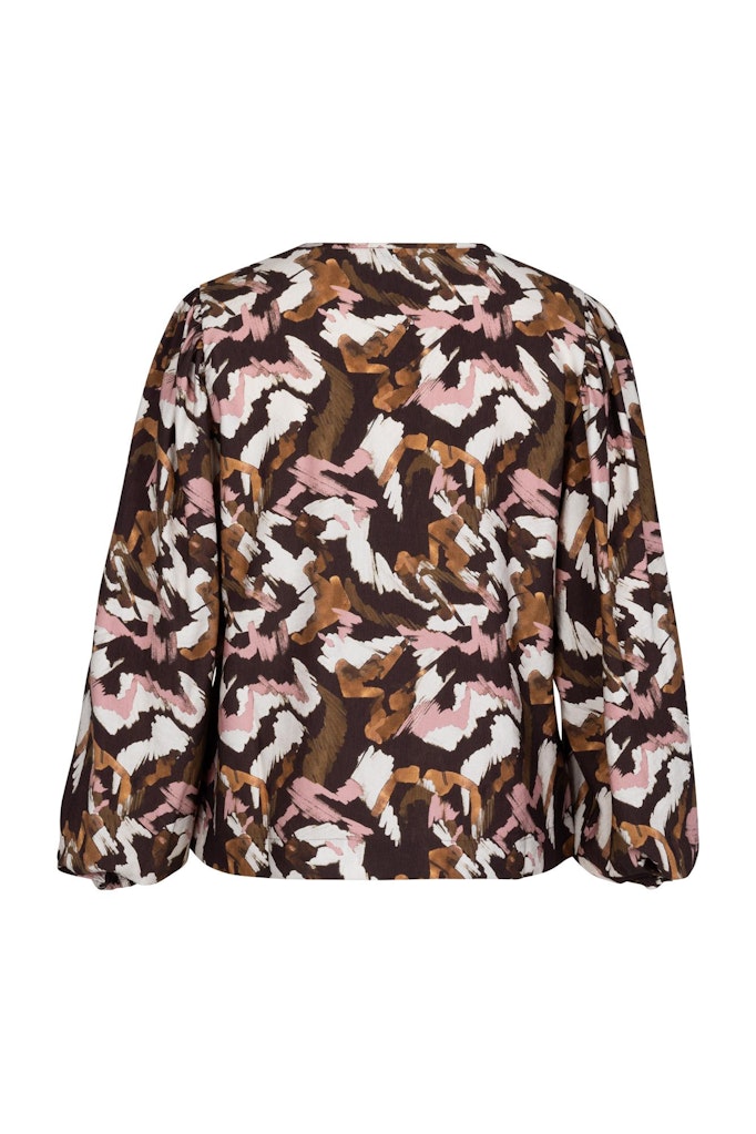 Kylie Marker Crepe Top - Bruin Dessin
