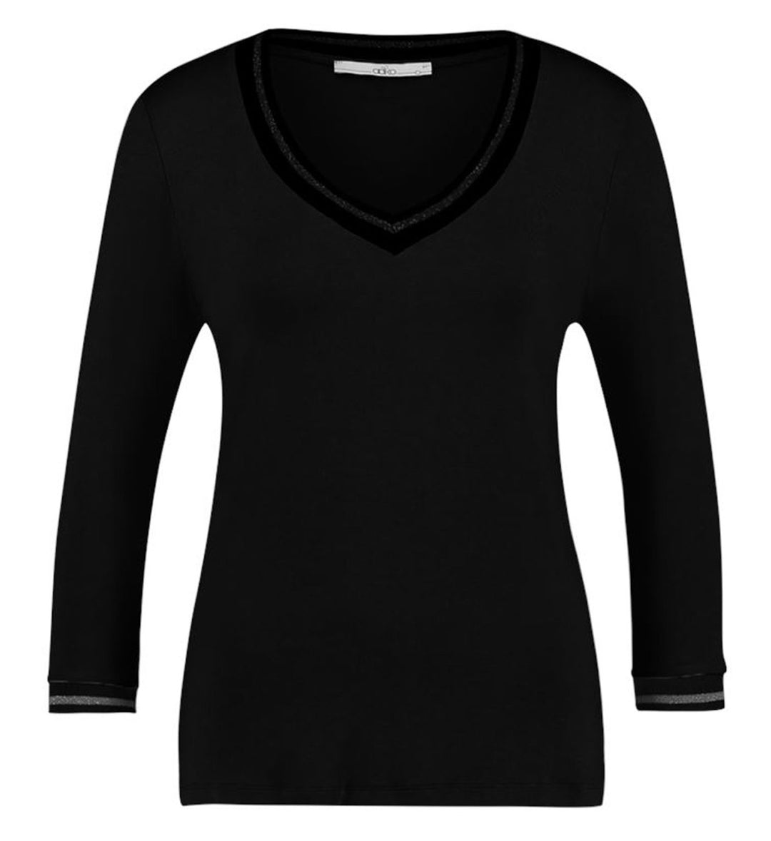 Onlemma Ls Detail V-neck Top Wvn Cs - Zwart