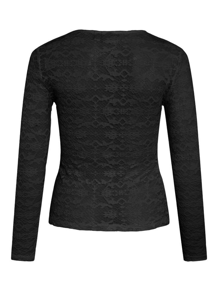 Vivelina L/s Lace Top - Zwart