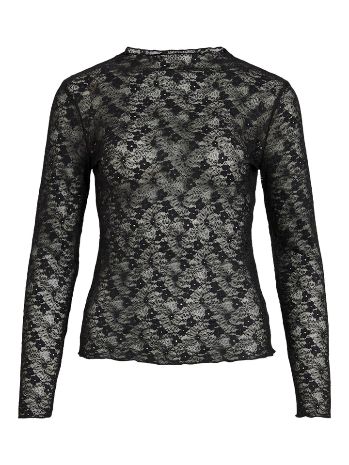 Vifay Funnel Neck Ls Top - Zwart