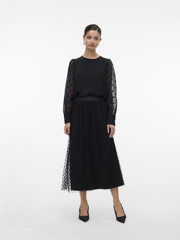 Vmalva Detail Ls Top Wvn - Zwart