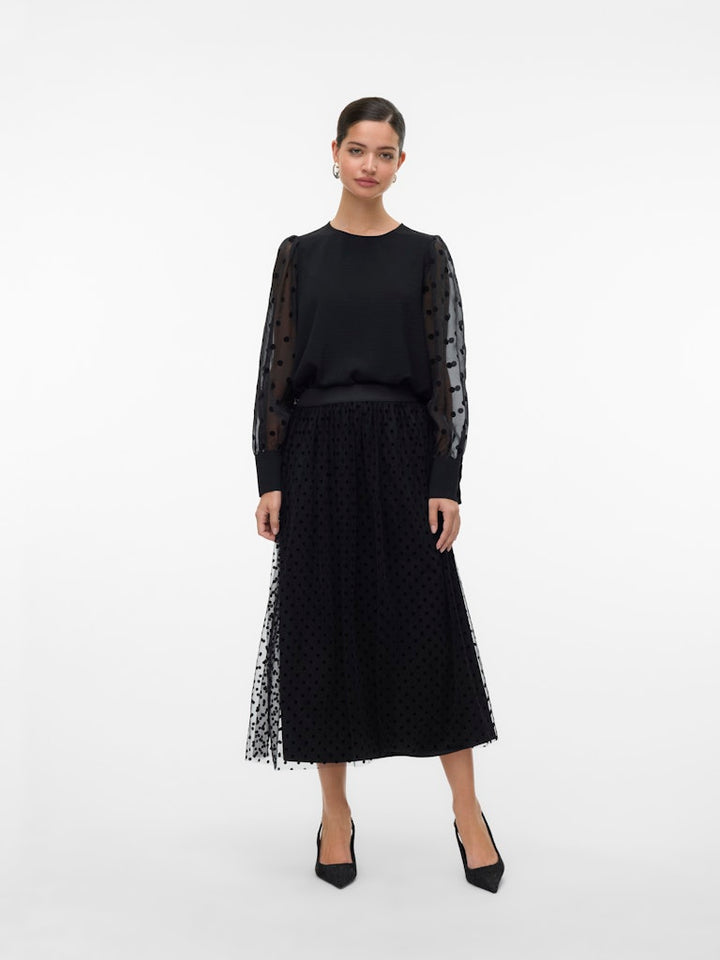 Vmalva Detail Ls Top Wvn - Zwart