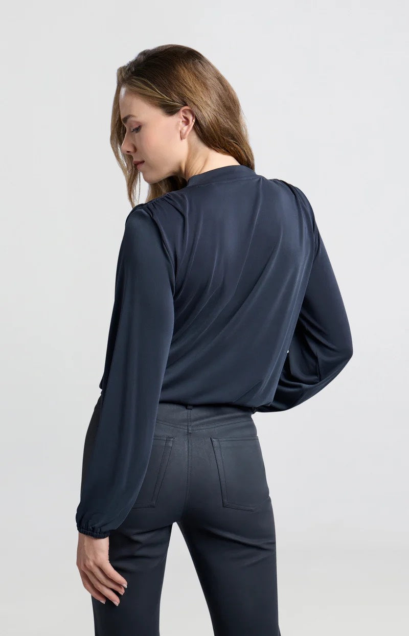 Jersey Top With Elastic Cuffs - Zwart