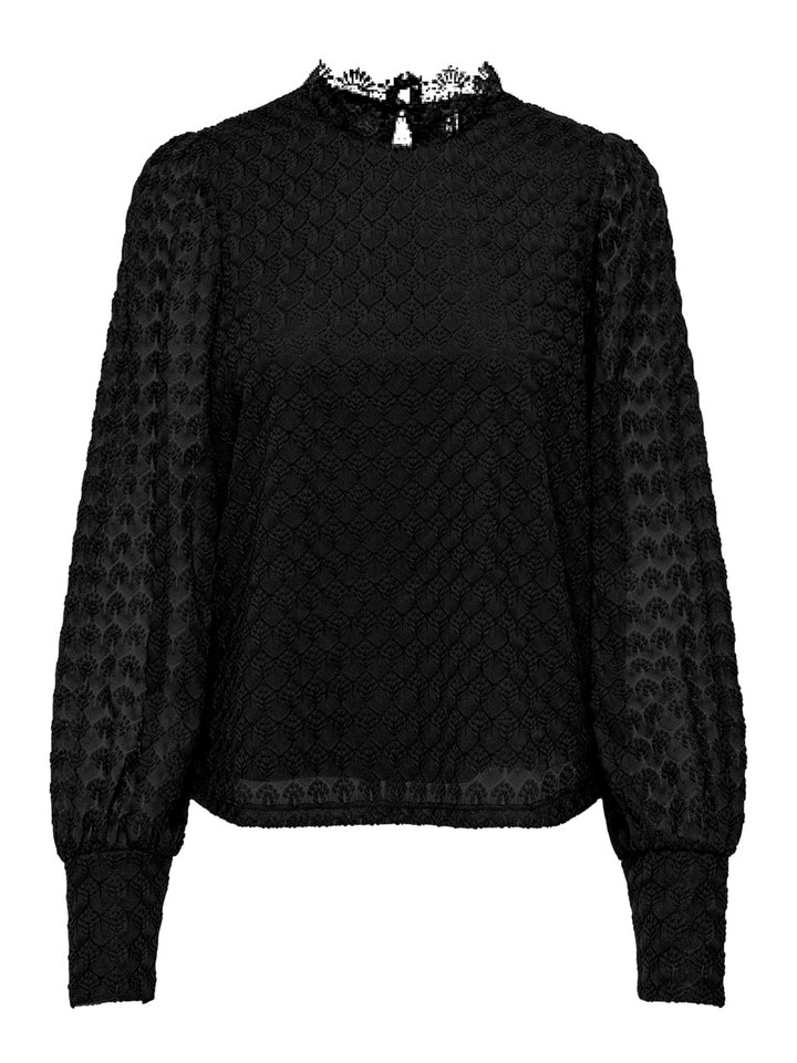 Onlnice L/s Highneck Top Jrs - Zwart