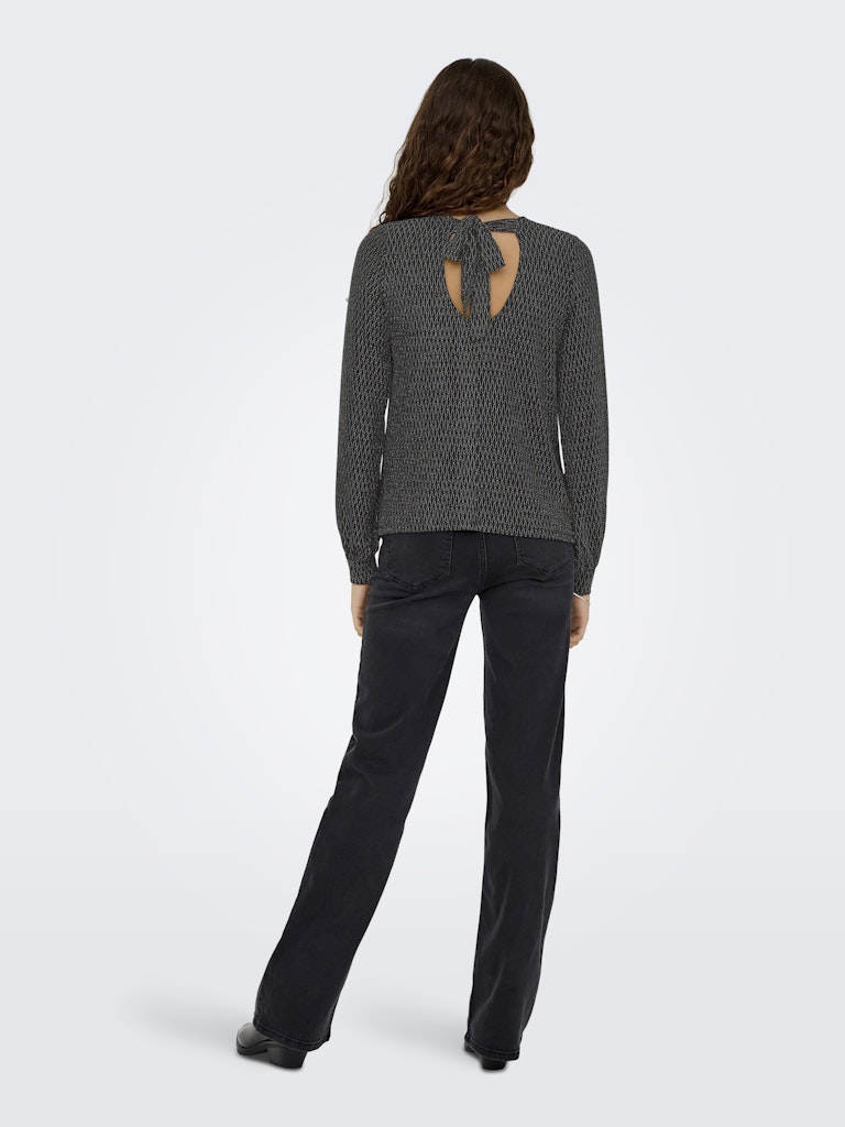 Onlcarol L/s Glitter Bow Top Box Jrs - Zwart Dessin