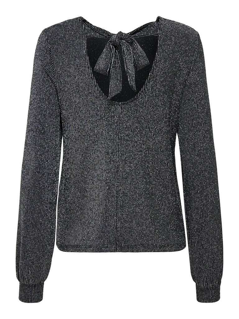 Onlcarol L/s Glitter Bow Top Box Jrs - Zwart Dessin