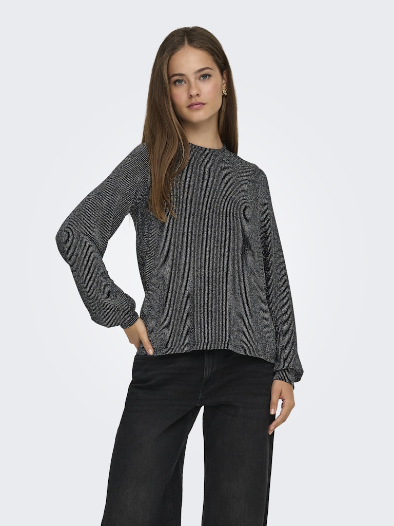 Onlcarol L/S Glitter Bow Top Box JRS, Black, S Onlcarol L/S Glitter Bow Top Box JRS, Black, S