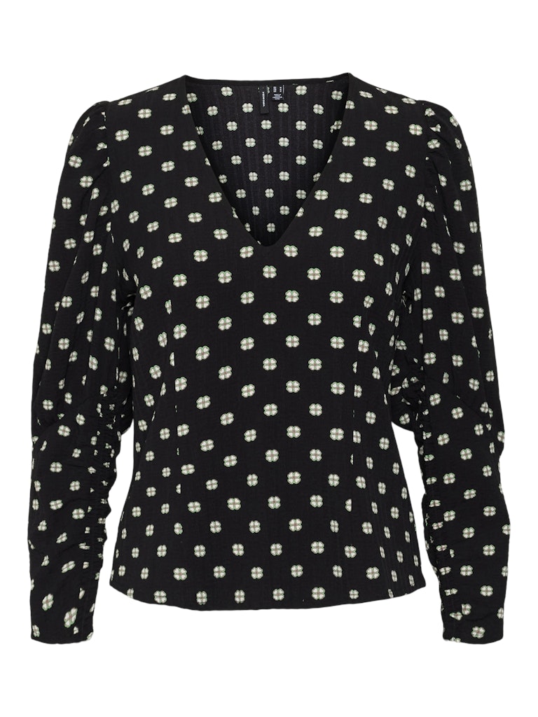 Vmgina Ls Top Wvn - Zwart Dessin