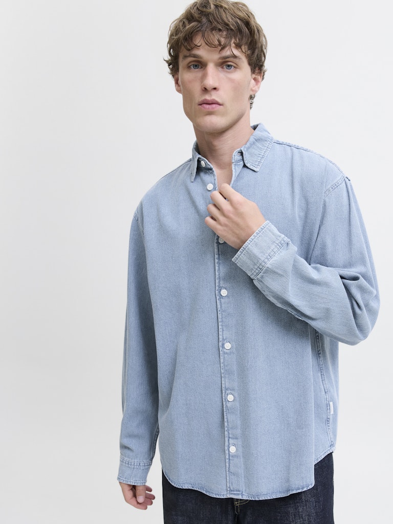 Jack & Jones Norrebro overhemd l/m denim heren - Blue Denim