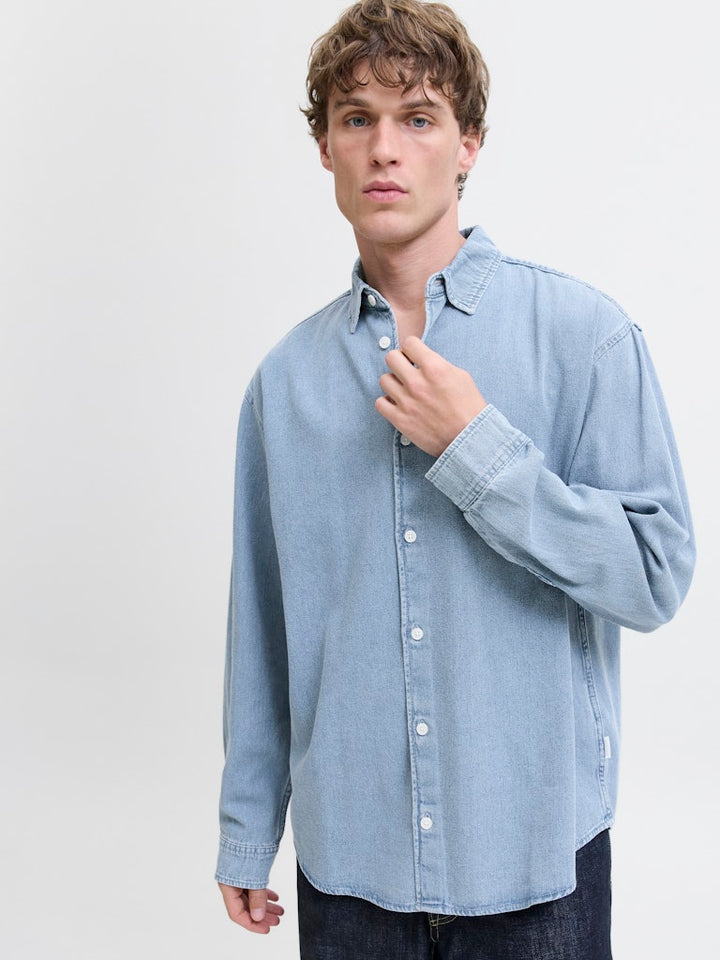 Jack & Jones 12282775 Norrebro overhemd l/m denim heren blue denim