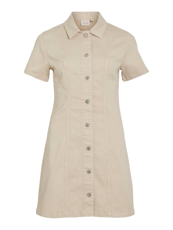 Vinisa S/s Denim Dress/tes - Zand