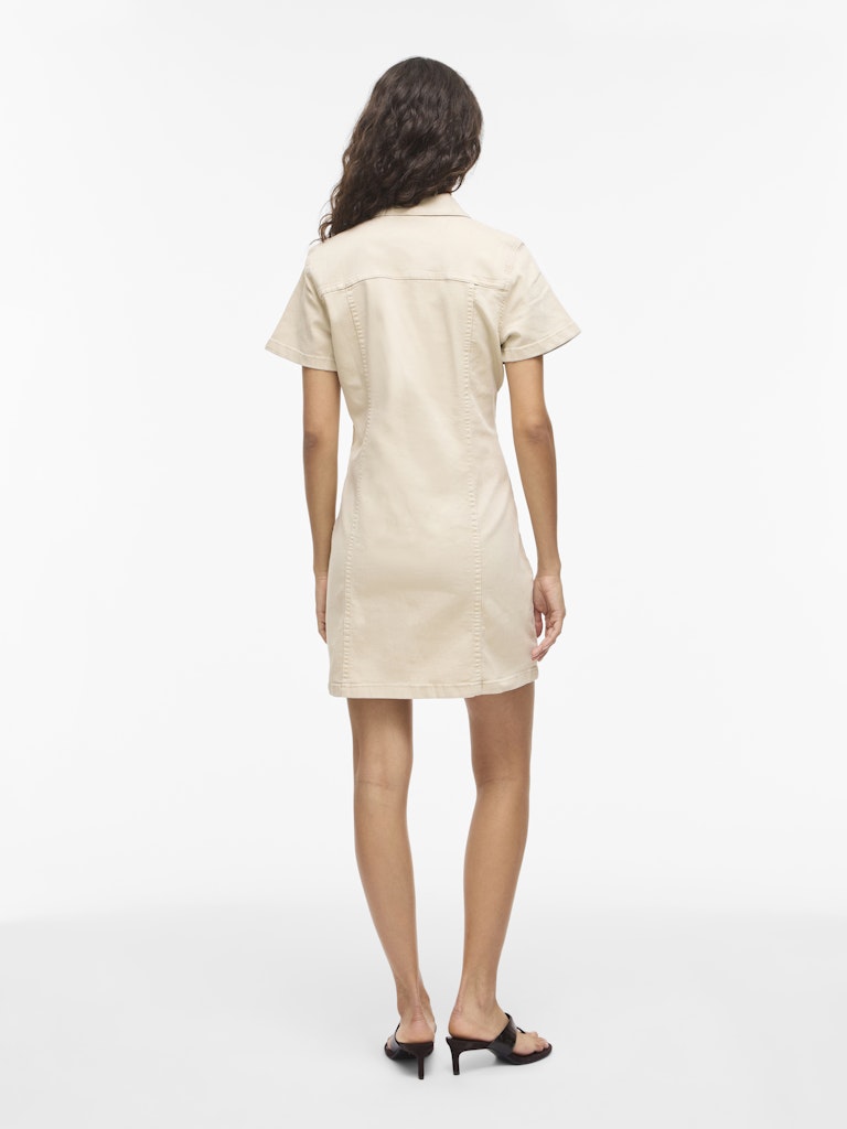 Vinisa S/s Denim Dress/tes - Zand