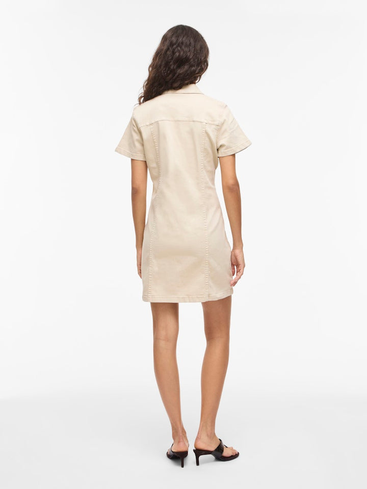 Vinisa S/s Denim Dress/tes - Zand