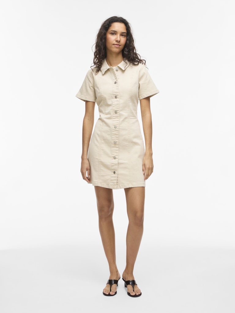 Vinisa S/s Denim Dress/tes - Zand