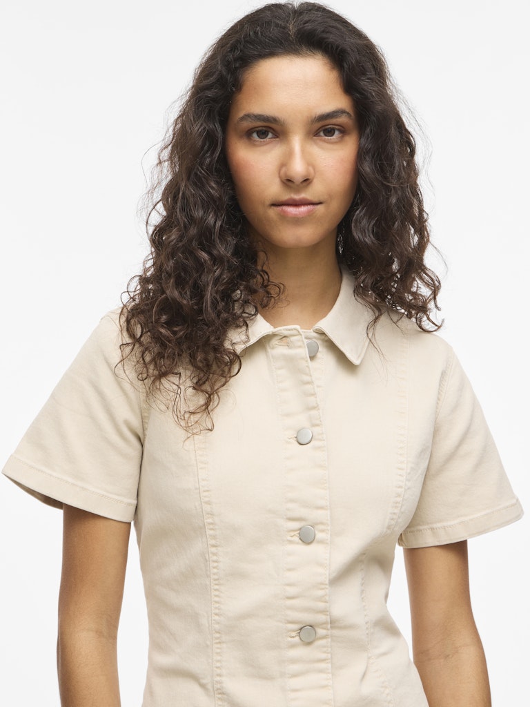 Vinisa S/s Denim Dress/tes - Zand