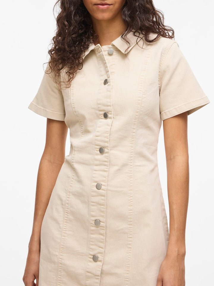 Vinisa S/s Denim Dress/tes - Zand