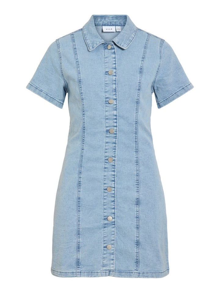 Vinisa S/s Denim Dress/tes - Blue Denim