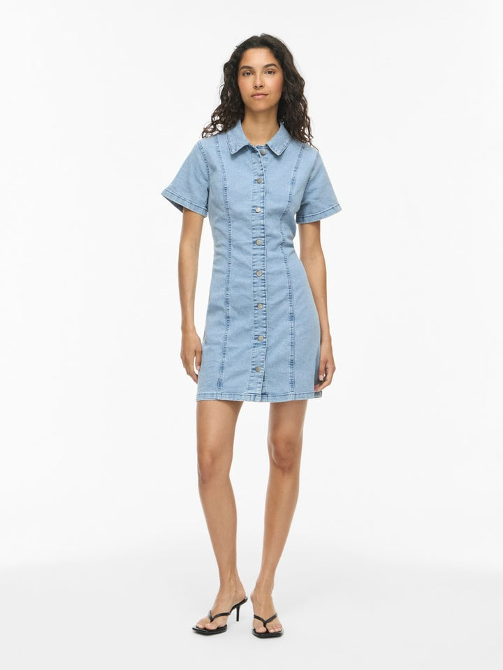 Vinisa S/s Denim Dress/tes - Blue Denim