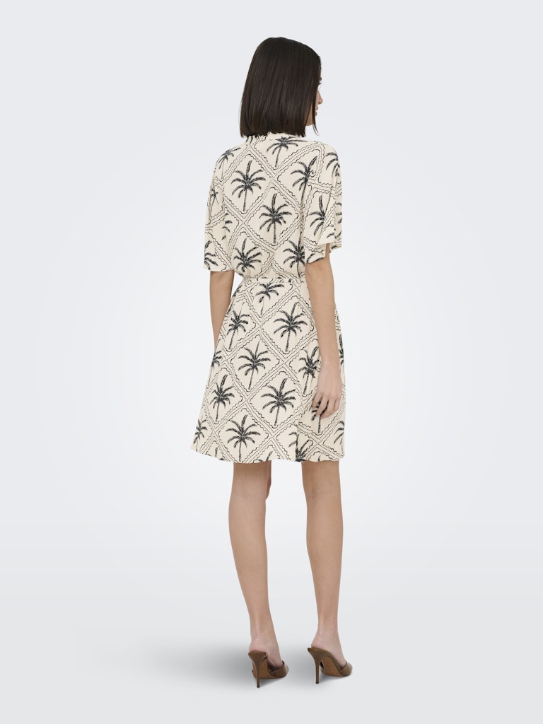Jdygaby Life S/s Belt Dress Wvn - Zand Dessin