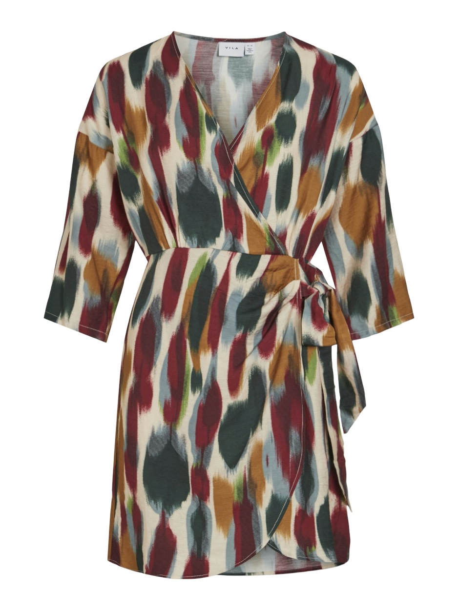 Virano Art 3/4 Wrap Dress/c29 - Groen Dessin