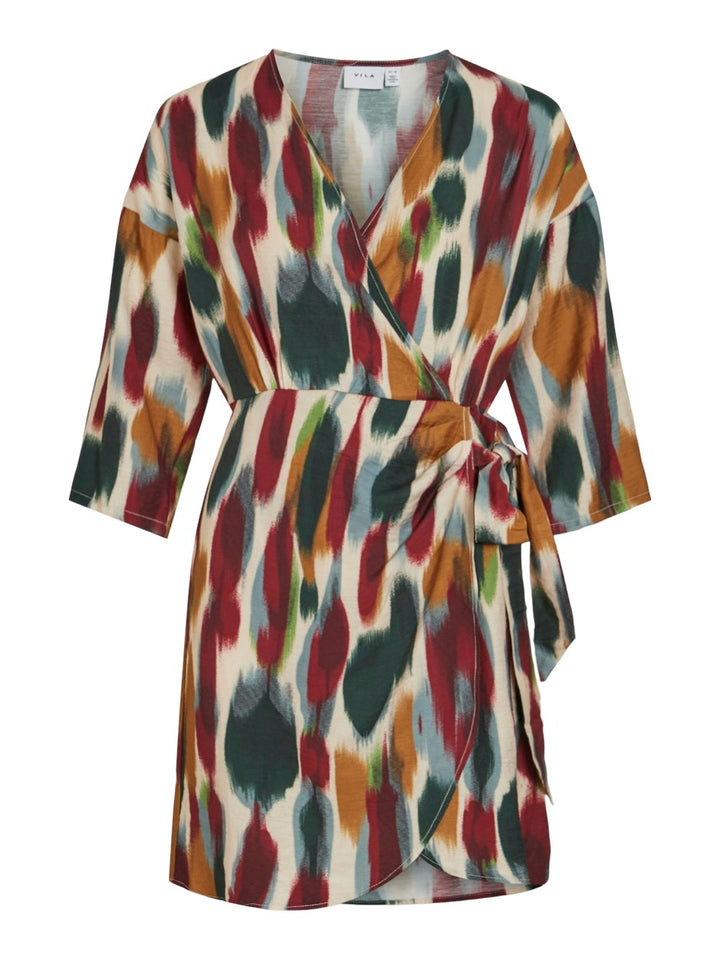 Virano Art 3/4 Wrap Dress/c29 - Groen Dessin