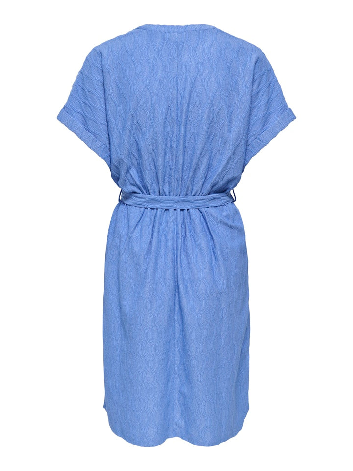 Onldiana S/s V-neck Dress Cs Jrs - Blauw