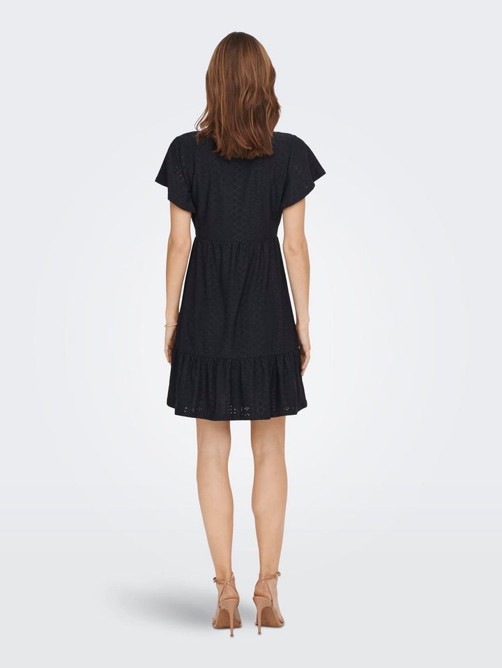 Onlsandra S/s V-neck Dress  Jrs - Navy