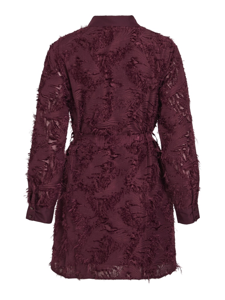 Vimisanja L/s Short Shirt Dress - Bordeaux