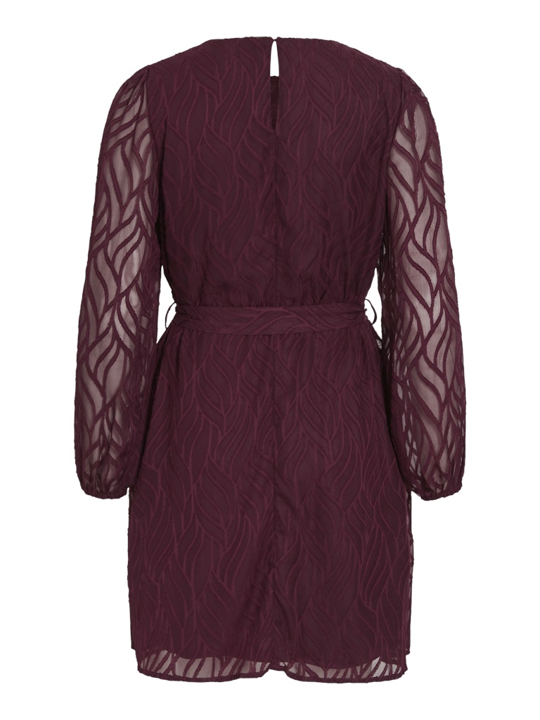 Vimika O-neck L/s Dress - Bordeaux