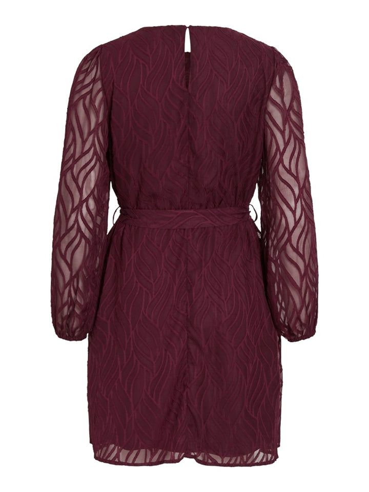 Vimika O-neck L/s Dress - Bordeaux