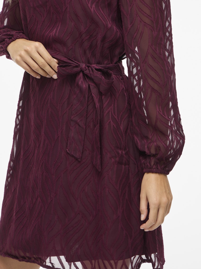 Vimika O-neck L/s Dress - Bordeaux