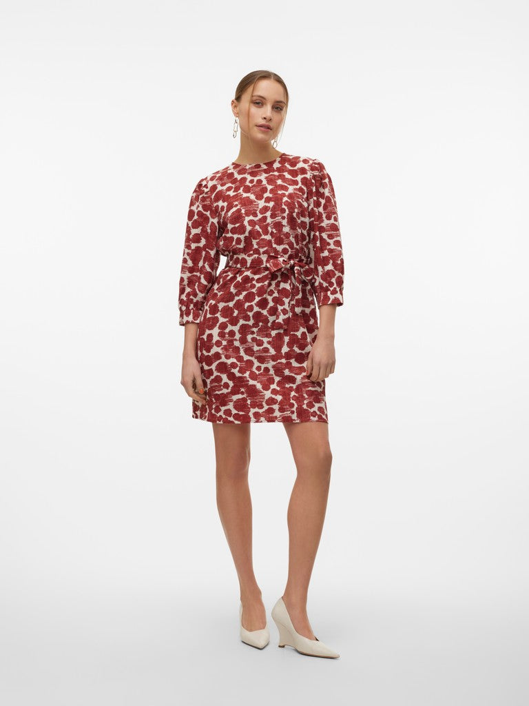 Vmpila Senya 3/4 Short Dress Wvn - Rood Dessin
