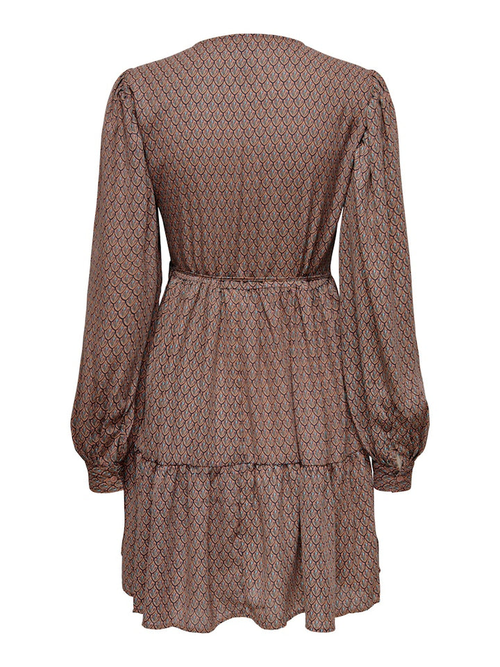 Jdygaucho Life L/s Wrap Dress Wvn - Bruin Dessin