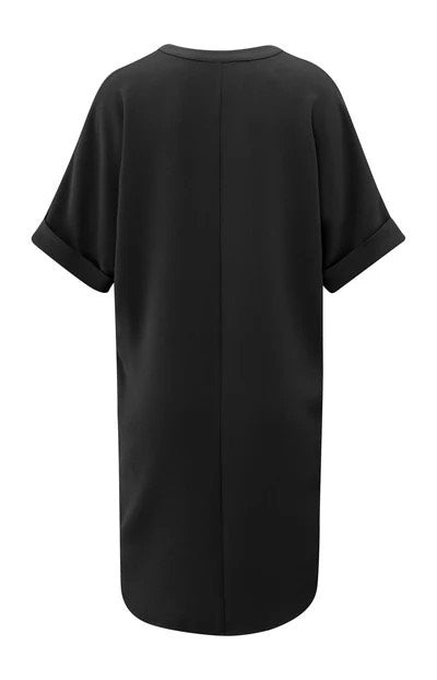 Folded Short Sleeve Dress - Antraciet