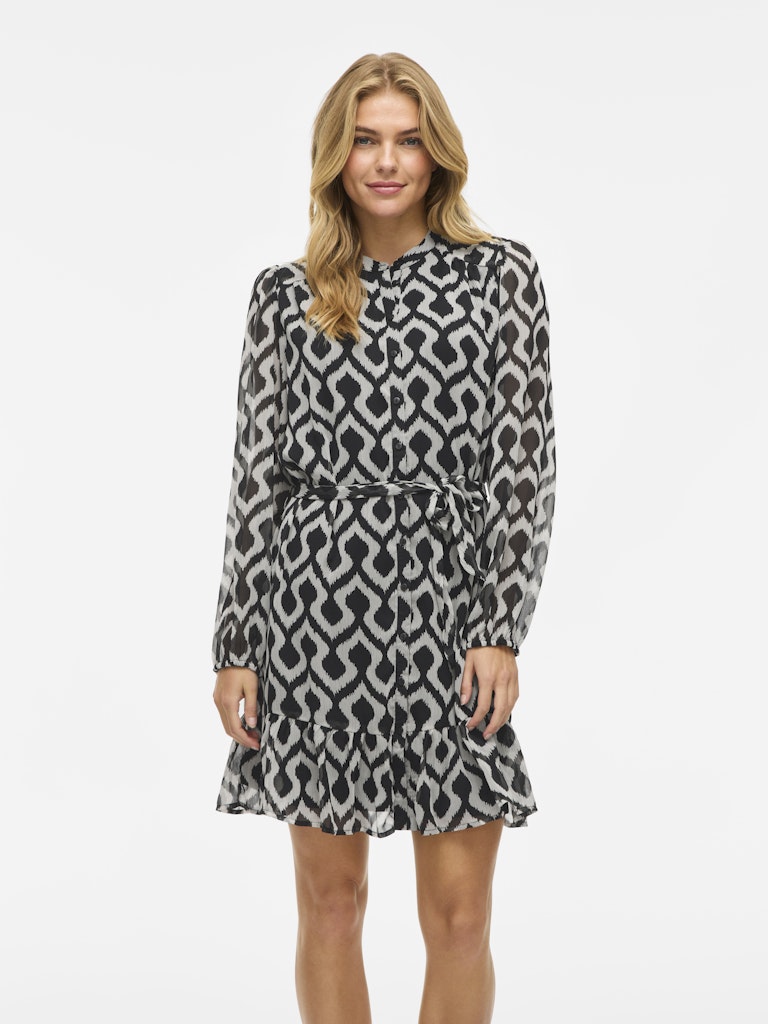 Vifalia L/s Dress - Noos - Zwart Dessin