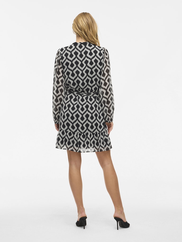 Vifalia L/s Dress - Noos - Zwart Dessin