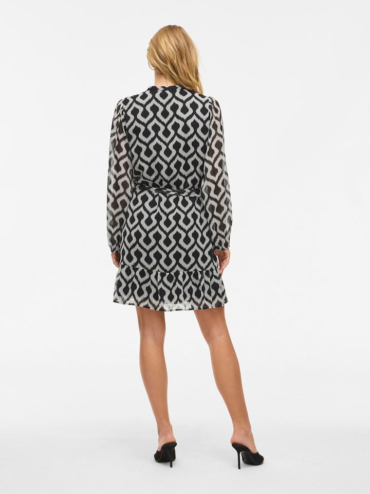 Vifalia L/s Dress - Noos - Zwart Dessin