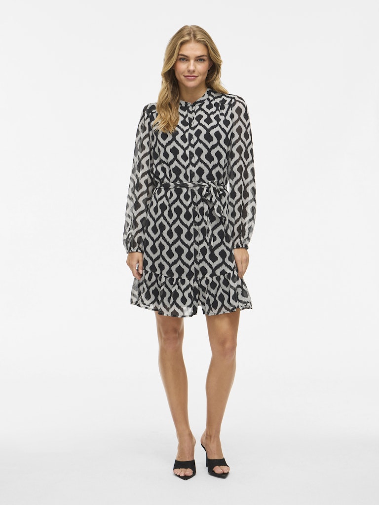 Vifalia L/s Dress - Noos - Zwart Dessin